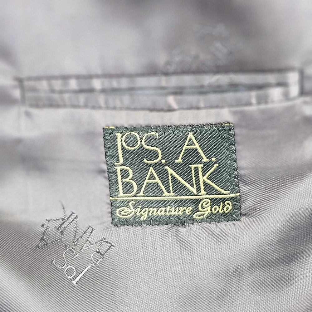 Jos. A. Bank Suit Jacket‎ Mens 48R Gray Plaid Wool Signature Two Button Blazer